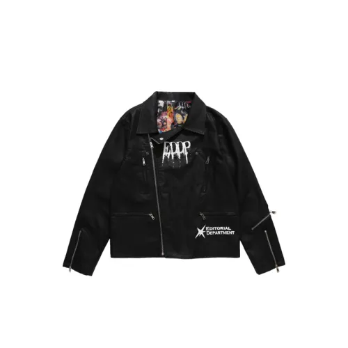 Zipper Dark Print Leather Jacket