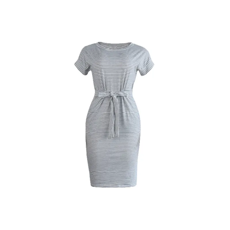 Simple Plain Cotton Dress Women-2