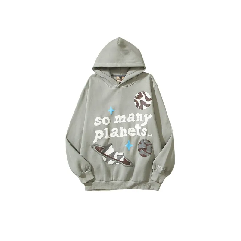 Hip hop Baseball Skull Foam Letter Printed Hoodie Sweater