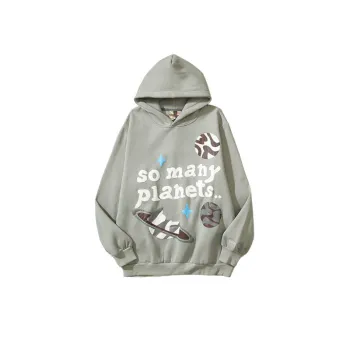 Hip hop Baseball Skull Foam Letter Printed Hoodie Sweater