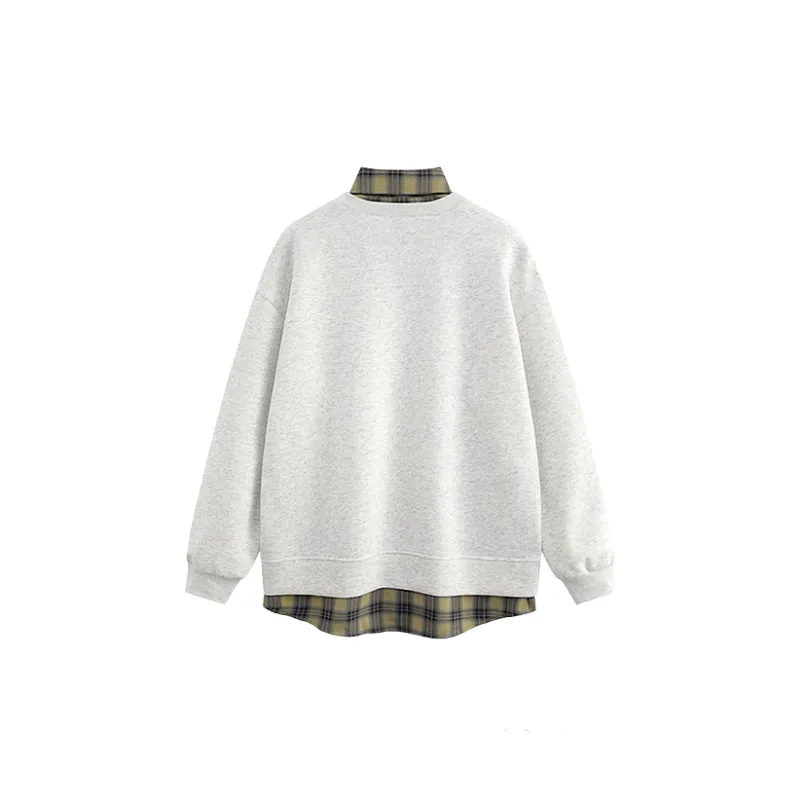 Retro Fake Two Piece Cotton T Shirt-3