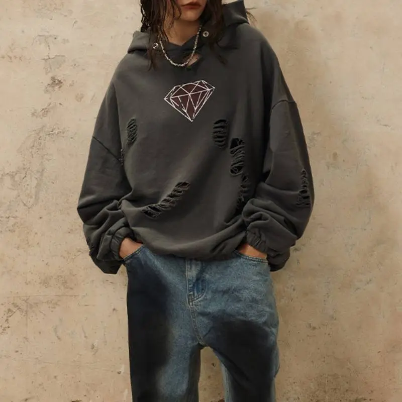 Loose Ripped Sweatshirt-6