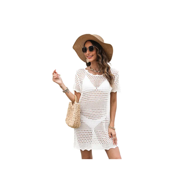 Fashionable Casual Cotton Blended Fabric Shorts Sleeved Dress Women-0