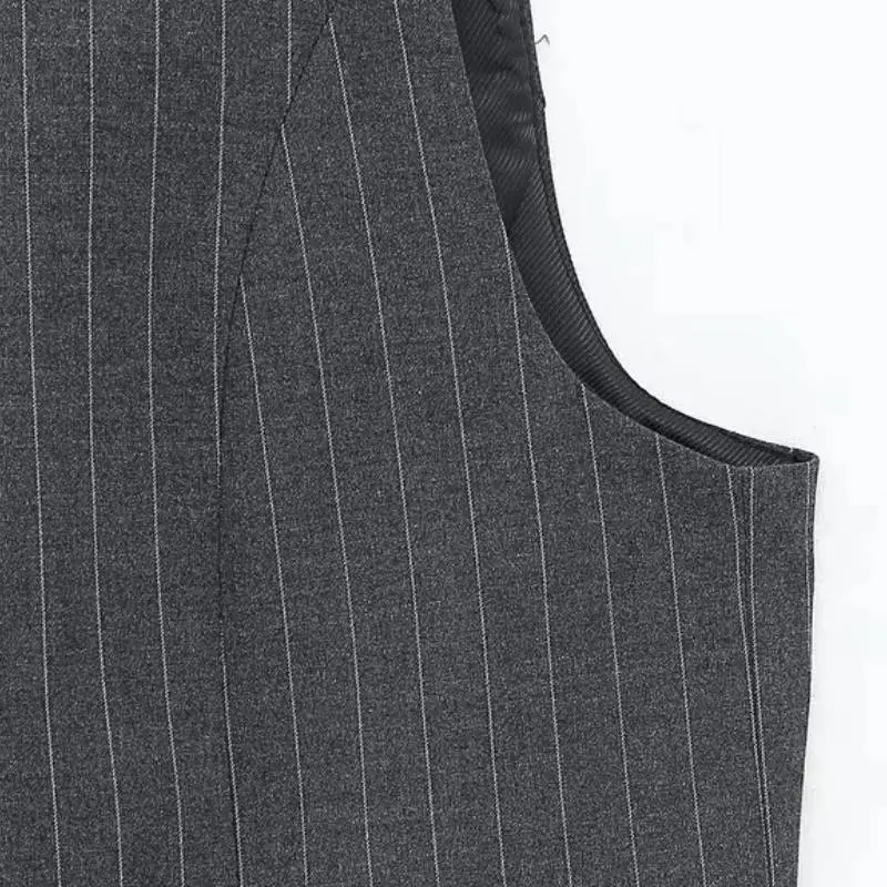 Fashionable Striped Polyester Vest Women-3