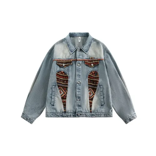 Retro Washed Embroidered Denim Jacket