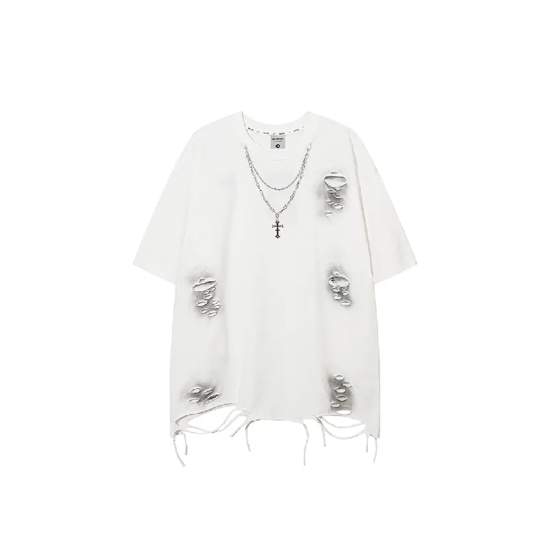 Street Ripped Cotton T Shirt-4