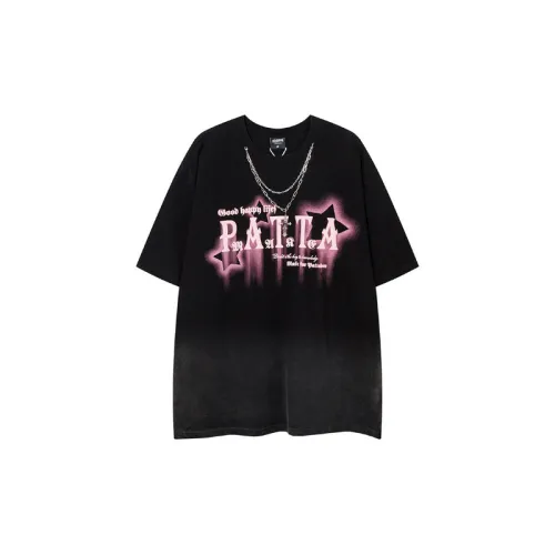 Retro Cross Necklace Hollow Star Printed Short Sleeve T-shirt