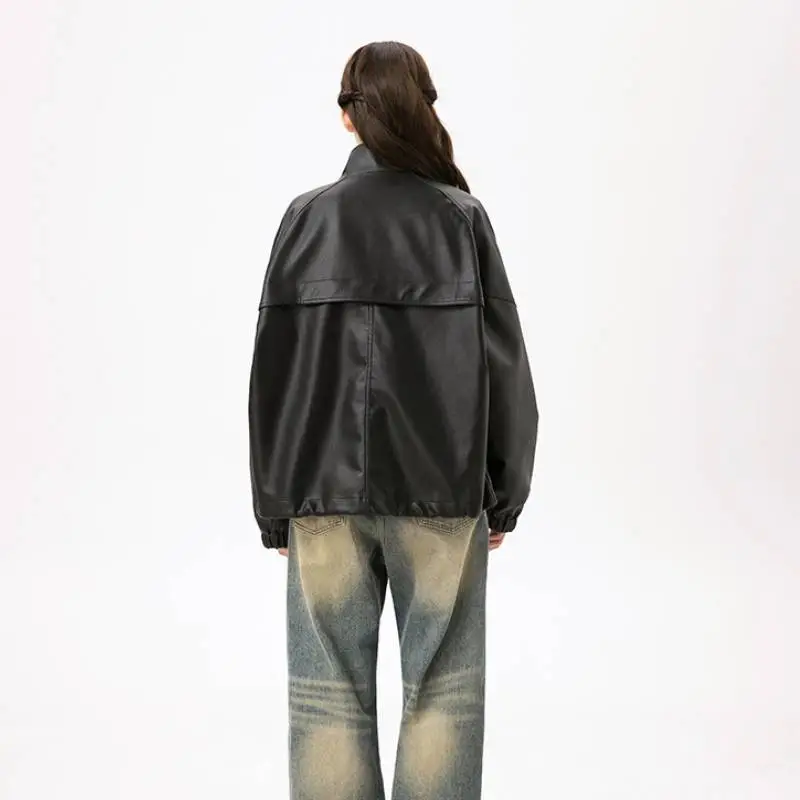 Retro Simple Blended Synthetic Fabrics Jacket-3