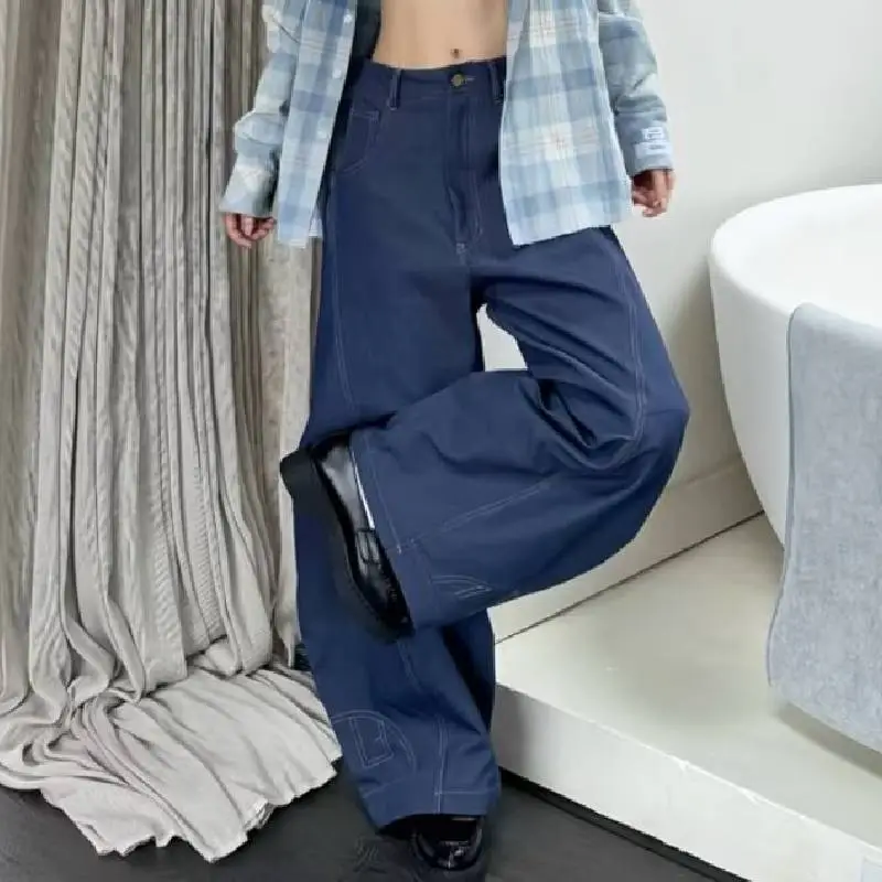 Retro Street Casual Loose Jeans Women-2
