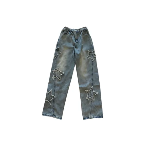 Embroidery Loose Straight Leg Jeans