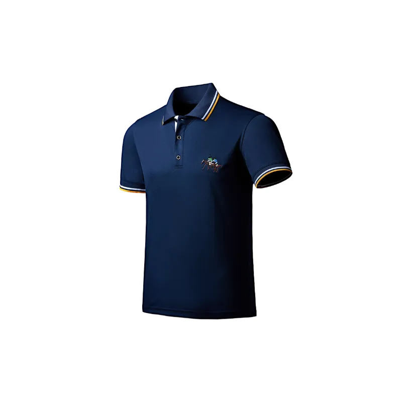 Loose Casual Blended Synthetic Fabrics Polo-4