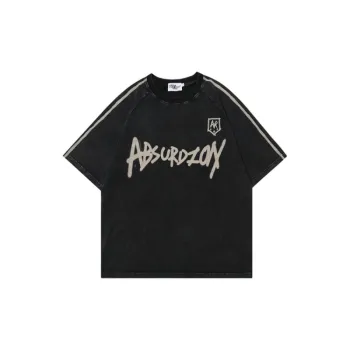 Letter Printing Loose Washed T Shirt
