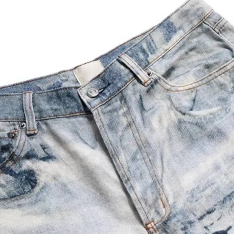 Retro Washed Straight Leg Jeans-4