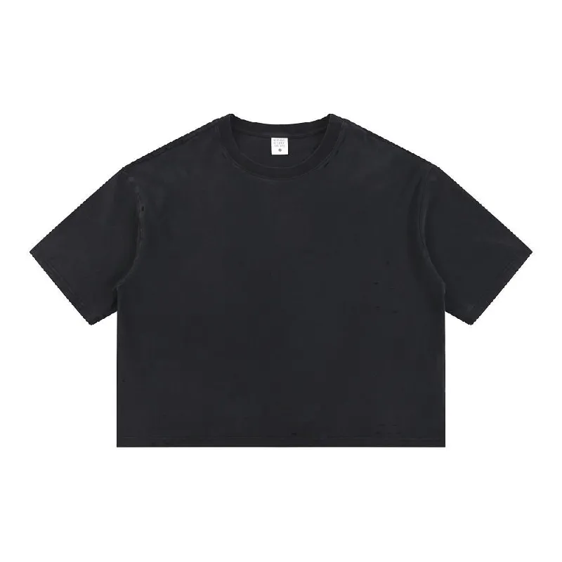 Retro Plain Combed Cotton T Shirt