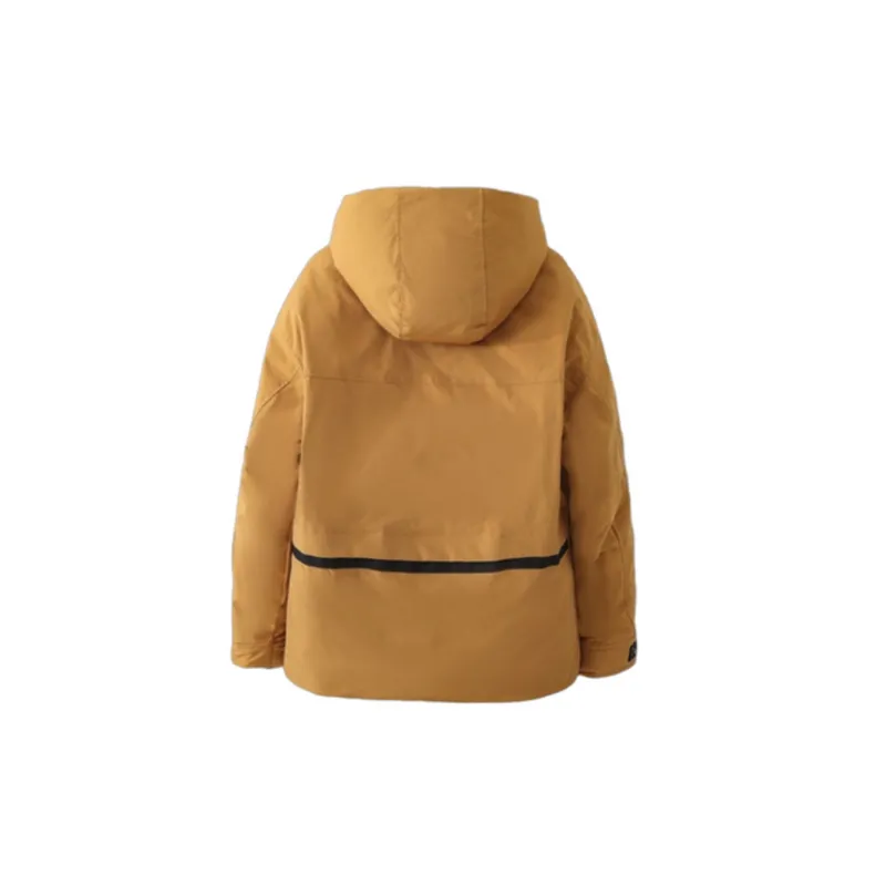 Windproof Fleece Lined Stand Collar Down Jacket-1