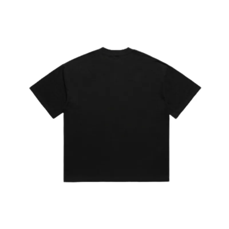 Niche Design Black Dog Print Short Sleeved T Shirt-1