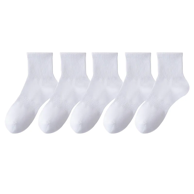 Casual Plain Cotton Mid Calf Sock-1