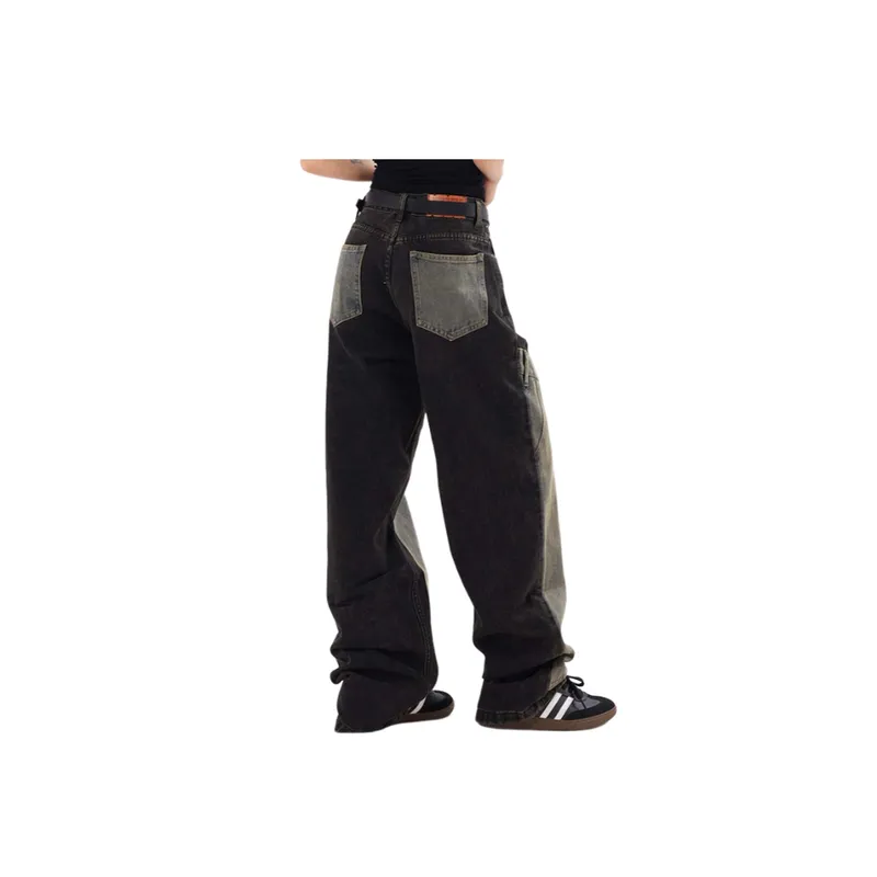 Loose Casual Fashion Washed Distressed Jeans-3
