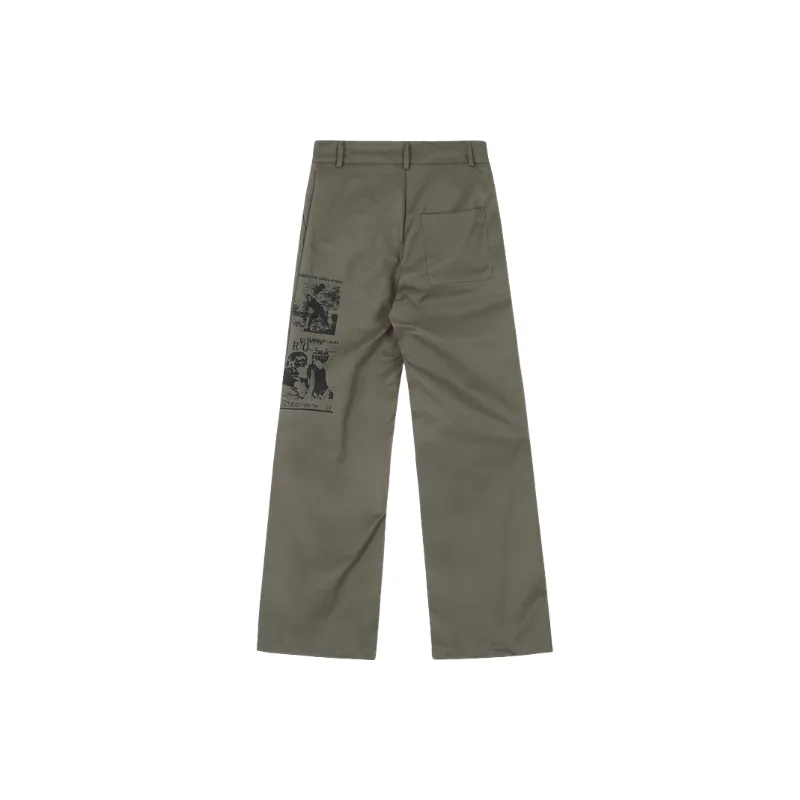 Fashionable Straight Leg Polyester Casual Pants-3