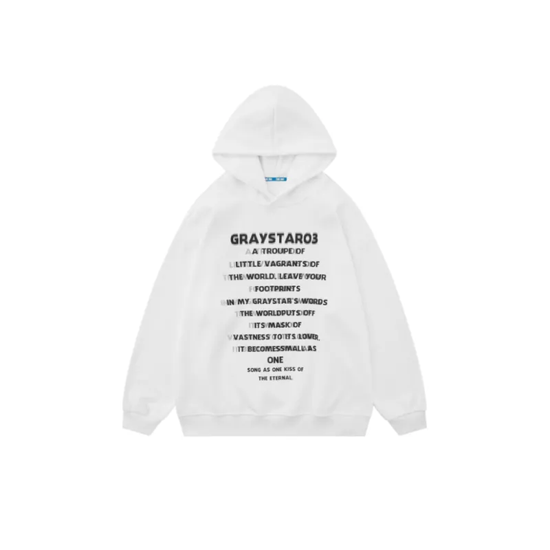 Retro Letter Printed Loose Hoodie-4