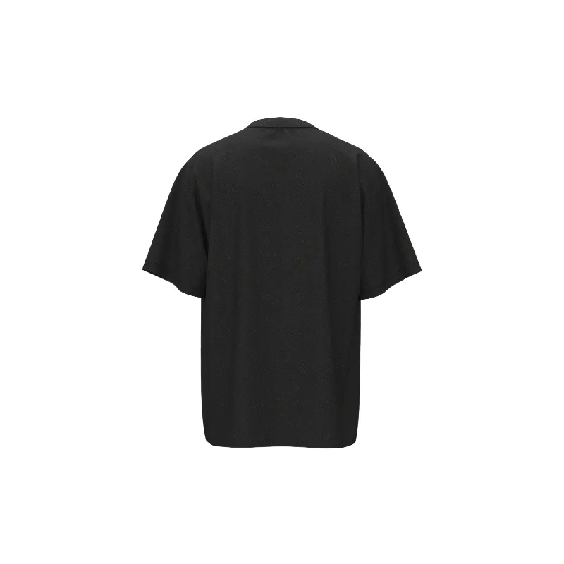 Retro Letter Cotton Blended Fabric T Shirt-1