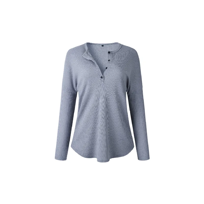 Fashionable Plain Knitted Fabric T Shirt Women-7