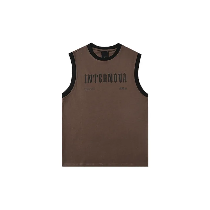 Trendy Brand Letter Printed Vest-2
