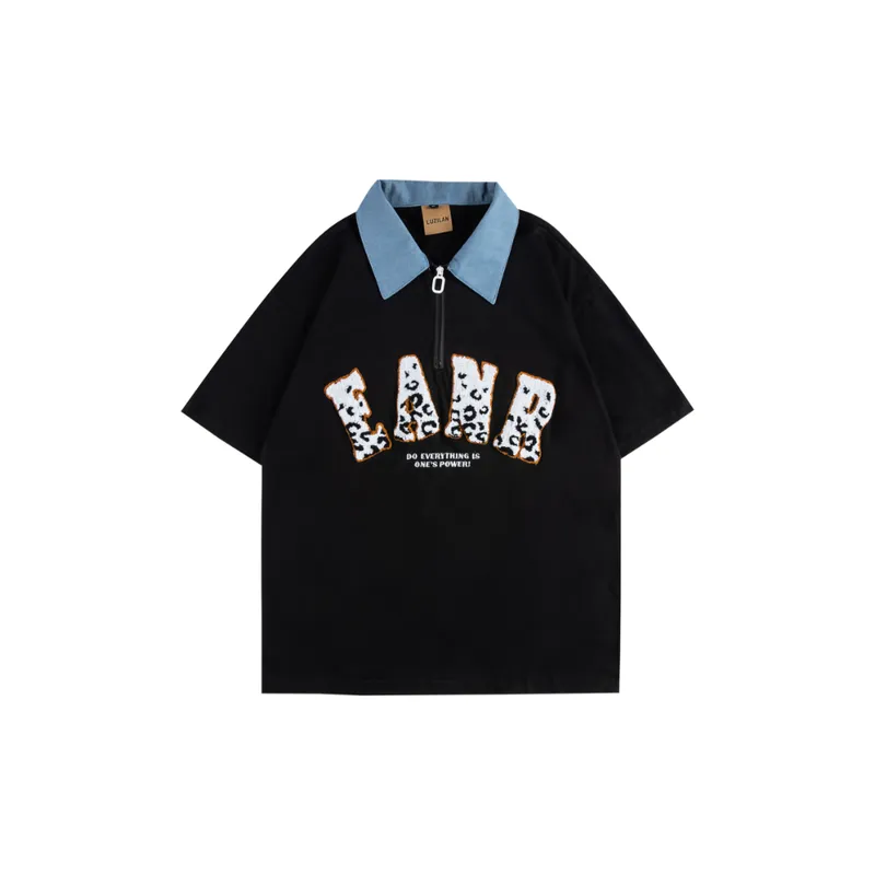 Trendy Loose Embroidery Polo Shirt-8