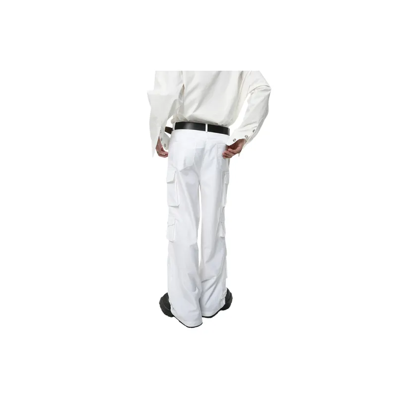 Retro Overalls Casual Loose Wide Leg Cargo Pants-2