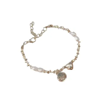 Beaded Pearl Heart Bracelet