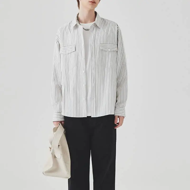 Simple Loose Cotton Blended Fabric Shirt-7