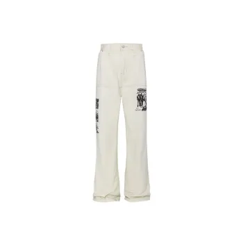 Retro Trendy Punk Printed Loose Straight Jeans
