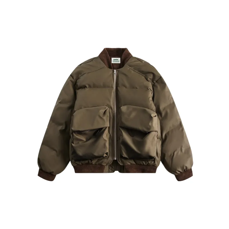 Cool Plain PU Quilted Jacket-4