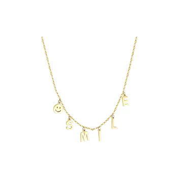 Letter Shaped Stainless Steel Pendant Necklace