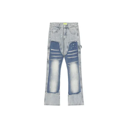 High Street Vibe Burr Stitching Patch Destruction Logging Pants