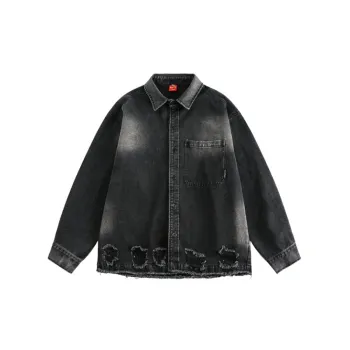 New Worn out Hem Washed Denim Vintage Jacket