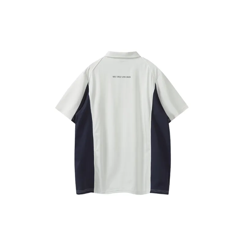 Fashionable Letter Cotton Blended Fabric Polo Unisex-1