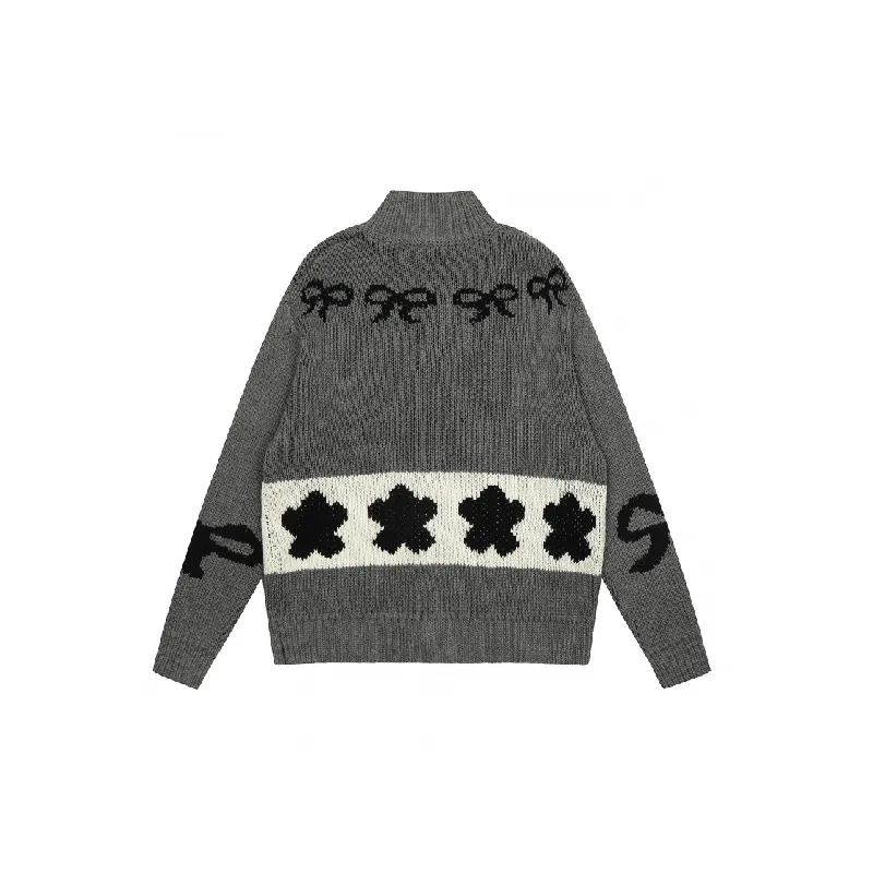 Trendy Bow Loose Cotton Blended Fabric Sweater-5