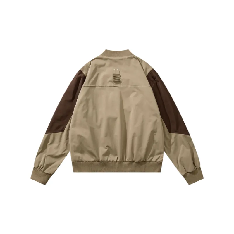 Retro High Street Design Sense Functional Bomber Jacket-3