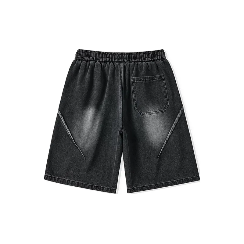 Trendy Washed Denim Shorts-1