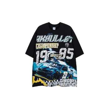 Retro Trendy Combed Cotton T-Shirt