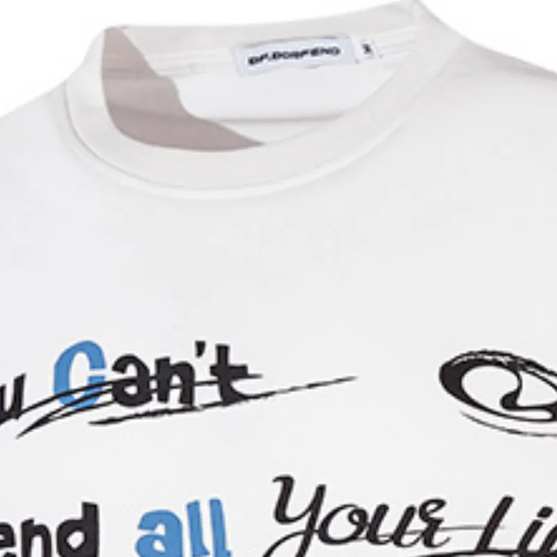 Fashion Letter Print T Shirt-2