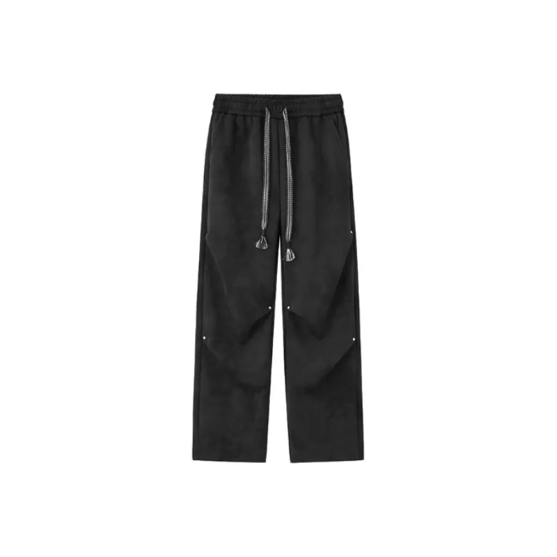 Sporty Loose Straight Leg Casual Pants-0