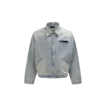 Zipper Denim Loose Cotton Vest
