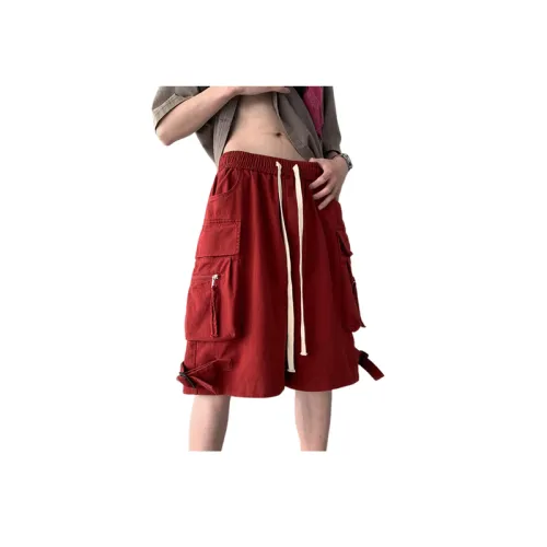 Zipper Multi-Pocket Loose Shorts