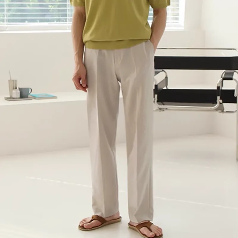 Trendy Loose Polyester Suit Trousers-1