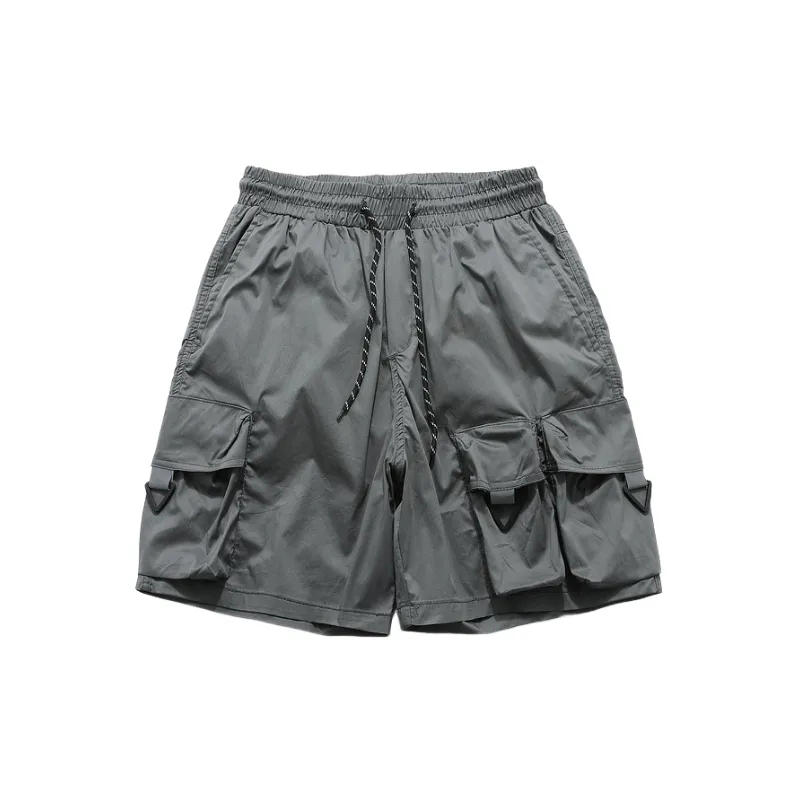 Casual Loose Blended Synthetic Fabrics Cargo Shorts-6