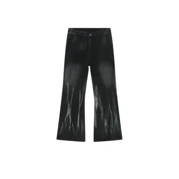 Niche Splash Ink Design Denim Jeans
