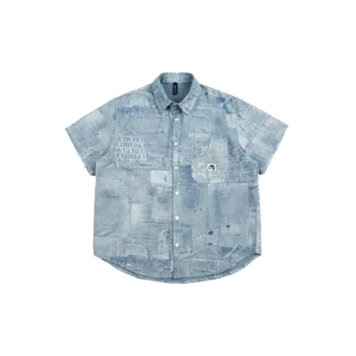 Niche Tide Brand Workwear Pocket Loose Short Sleeve Denim Shirt