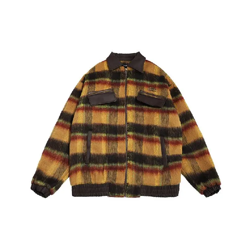 Retro Plaid Loose Quilted Jacket-0